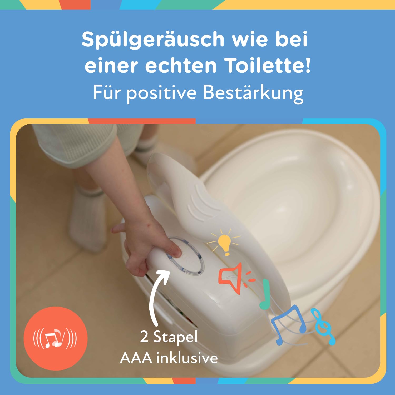 Nuby - My Real Potty - Baby-Töpfchen für Töpfchentraining – Töpfchen für Kinder mit Spülgeräusch & Batterien Inklusive – Kindertoilette ab 18 Monaten – Realistisches Baby WC Zum Üben – Weiss