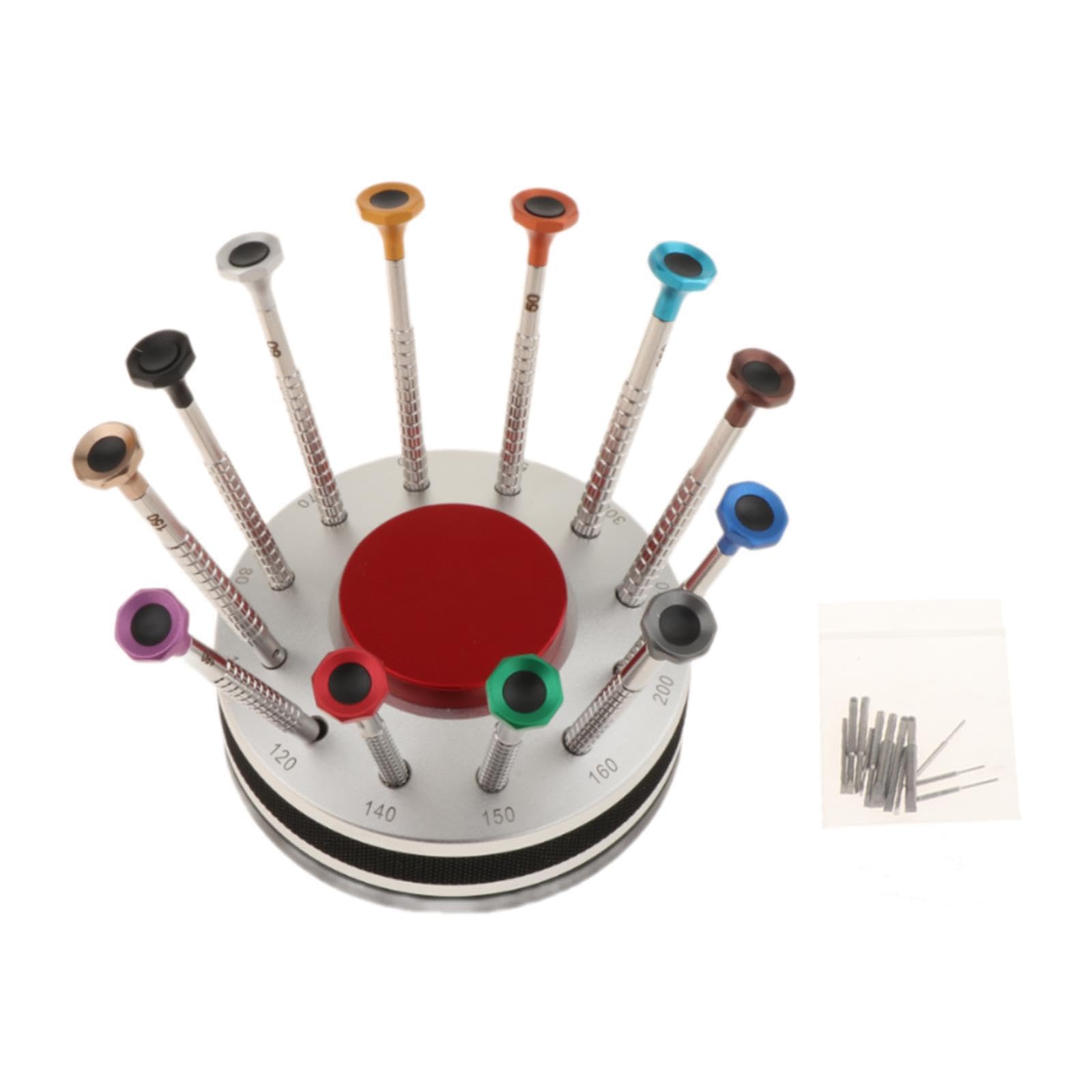 Juego de Destornilladores para Relojes, Destornillador de Relojero, Herramientas Manuales Profesionales para Bricolaje, Herramienta Giratoria Portátil, Base de Plata