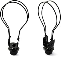 Vista 5 de DZS Elec Soporte de bombilla redonda negra con pantalla de lámpara que fija remate accesorios de iluminación DIY clip en adaptador de pantalla