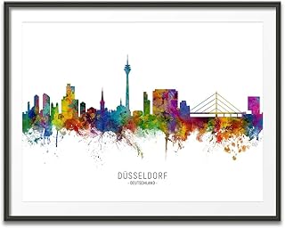 Düsseldorf Germany Skyline art print poster, unframed -6645