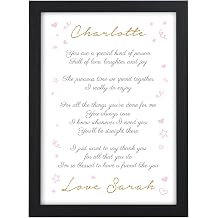 Beecreative PERSONALISED Gifts for Best Friend Keepsake POEM Christmas Xmas Birthday Present - PERSONALISED with ANY NAME and ANY RECIPIENT - Black or White Framed A5, A4, A3 Prints