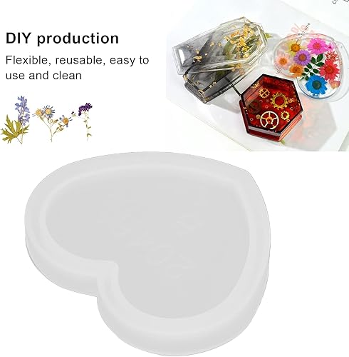 Miniatura 6 de Molde de resina de silicona 3D en forma de corazón, molde de chocolate, molde de fondant, molde de jabón, molde de arcilla para velas, utensilios de