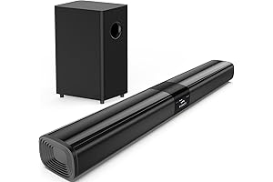 Saiyin 100W Soundbar Arc with 5.25in Subwoofer and Detachable Surround Speakers