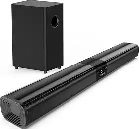 Saiyin Sound Bar with Subwoofer, 24 Inch Soundbar for TV, Sound Bars for TV with Optical, HDMI(ARC), AUX Inputs, Detachable Bluetooth Surround Sound System for TV