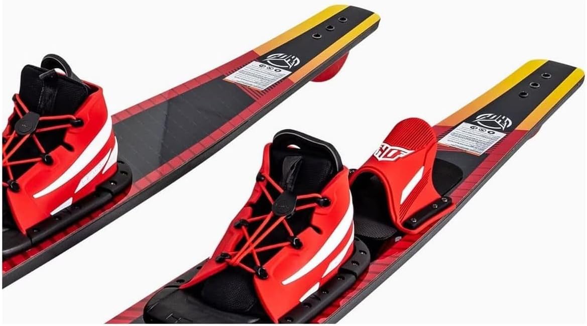 HO Sports Burner Combo Waterskis with Blaze Bindings, 140 lbs+, Max Speed 26 mph, Gold/Black