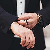 Vista 41 de Titanium Stainless Steel Anxiety Ring for Women Men Fidget Spinner Ring, Size 6-12, Width 6MM, 5-Color: Rose Gold-Rainbow-Silver-Black-Blue