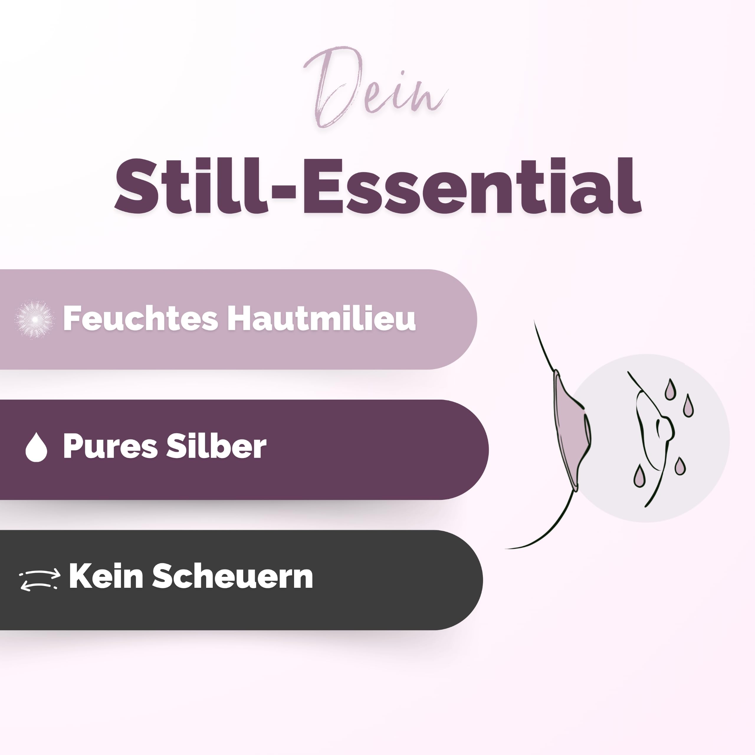 Livella | Silberhütchen Stillen - Made in Germany - für beanspruchten Brustbereich - schafft feuchtes Hautmilieu - Stillhütchen im Wochenbett & Stillzeit nach der Schwangerschaft