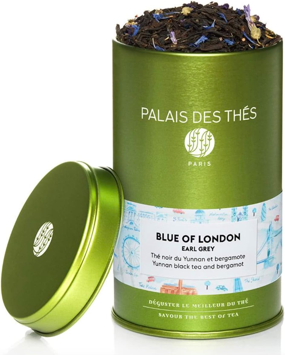 Blue of London - Earl Grey Black Tea, Bergamot & Cornflower - Premium Loose Leaf, Serves 20-25 Cups - 3.5oz Tin