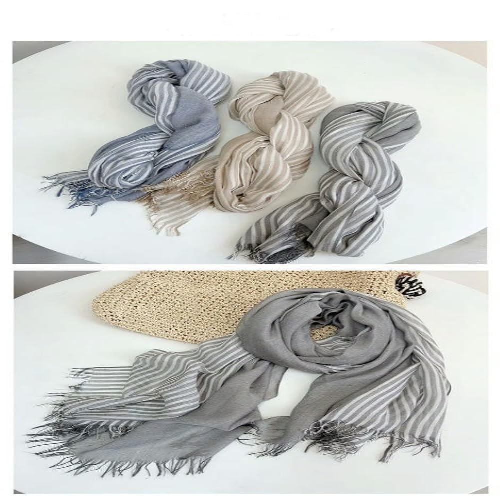 Bufanda de Rayas Modal otoño e Invierno Que Mantiene el Calor, Suave y Agradable para la Piel, para Hombres y Mujeres