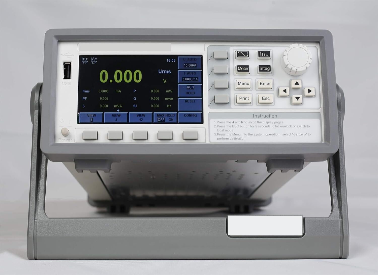 Medidor de potencia digital 600 Vrms/20 Arms, ancho de banda de 0,5 Hz-100 kHz, precisión del 0,1%, medición de armónicos y función de osciloscopio for laboratorio y pruebas de energía