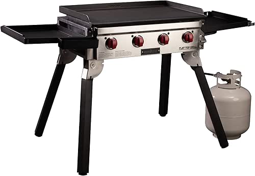 Camp Chef Portable Flat Top Grill, True Seasoned Griddle Surface,