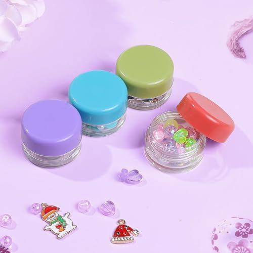 Miniatura 7 de RONRONS 4 tarros cosméticos de crema facial de 0.35 oz0.35 onzas, de plástico, coloridos, sin BPA, a prueba de fugas, recipientes vacíos para sales