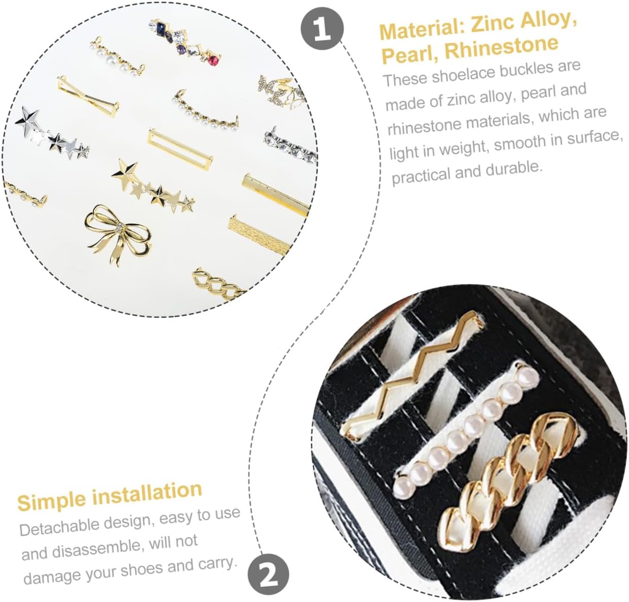LIFKOME 14pcs Shoe Clips Elegant Rhinestone Decor for Women Sneakers and Accessories Versatile Ornaments for Parties School and Holidays