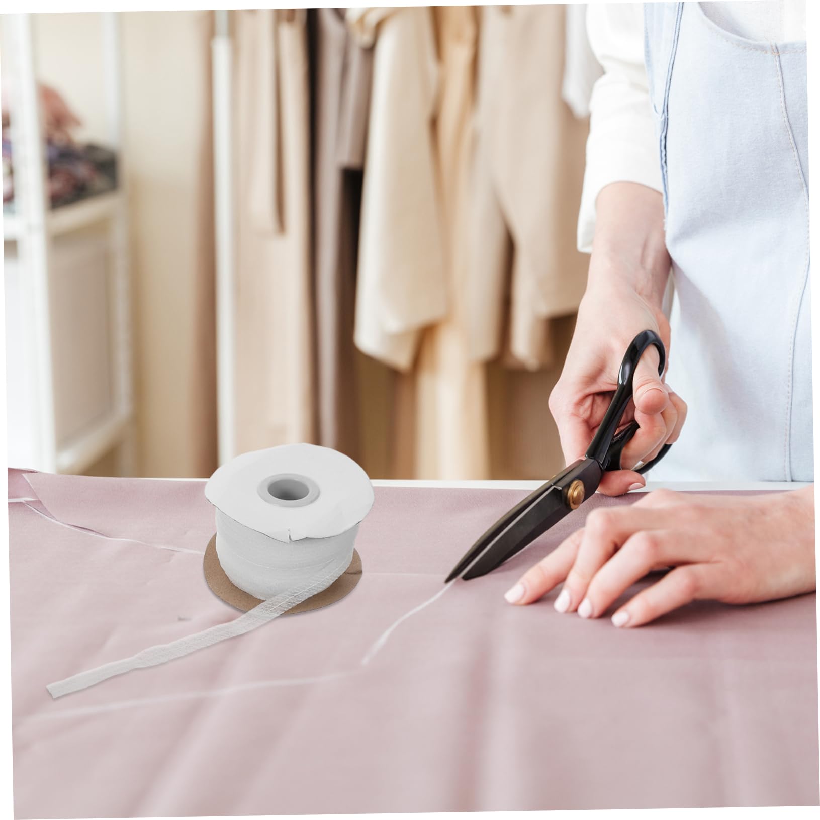 Rollo De Tira De Entretela Termoadhesiva De 5 Rollos Para Costura De Ropa Diseño De Línea Central Fácil De Coser