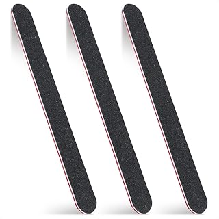 3Pcs Nail Files for Natural Nails - Emery Boards for Nails Supply 100/180 Grit Nail Files for Gel Nails - Nail Buffer Block to Shape and Smooth - Professional Nail File Black Buffer Nail File Set