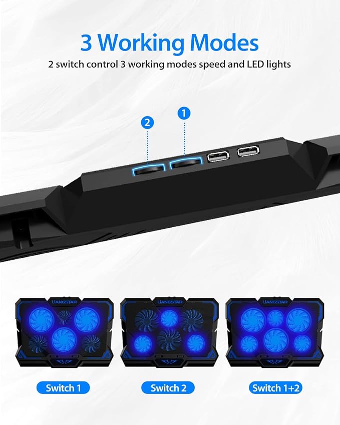Base refrigerante para laptop con 8 ventiladores y luces RGB miniatura 4