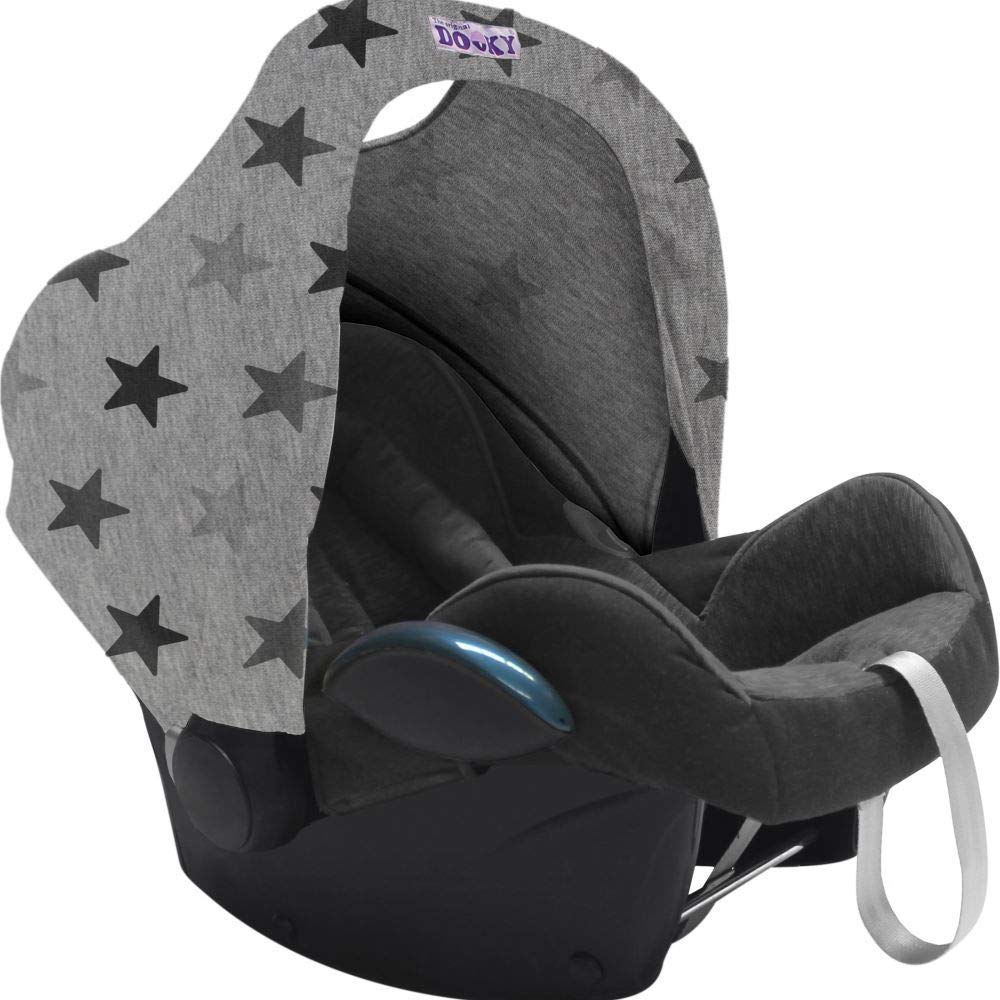 Dooky Hoody Cover for Baby Car Seat/ Pram/ Stroller/ Pushchair, Universal Fit, Protects from Sun, Wind and Light Rain, UPF 50+ UV Protection, Easy to Install and Wash, Plain Black — view 4