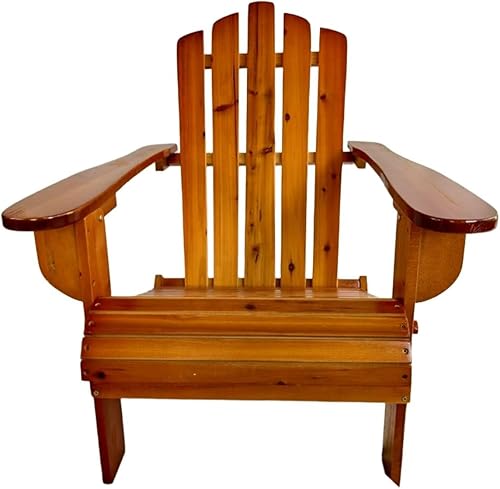 Miniatura 4 de Foldable Wooden Adirondack Chair, Classic Oak Finish Outdoor Patio Chair with Wide Armrests, Solid Hardwood Construction for Deck, Garden, Beach,