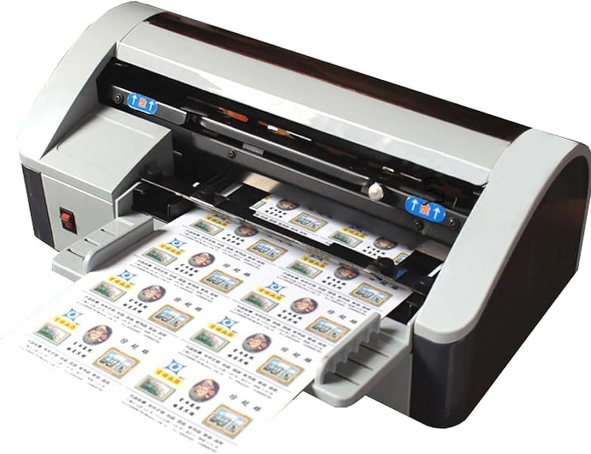 Automatic Business Card Cutter - Adjustable Cutting Margin 5-15mm, Cuts 30-40 Sheets/Min for 90x54mm Cards, Professional Electric Machine