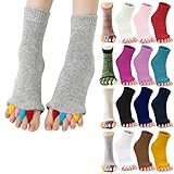 Yingrito 足指サポーター 足指セパレーター 足指開き 外反母趾 グッズ 足指 足の指 広げる 足指広げる 冷え むくみ 改善 通気性 快適 ソックス 男女兼用 リラックス ケア用 （全16色展開） (グレー杢)