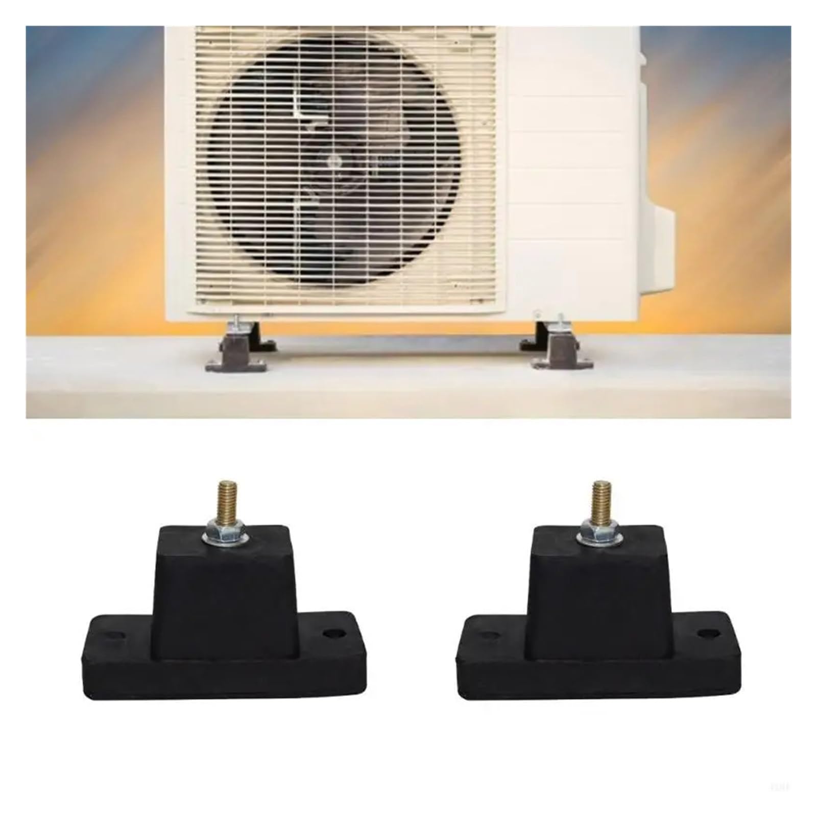 Cojinete de montaje del aire acondicionado 4x Soportes antivibración for aire acondicionado, almohadillas de goma, soporte cojín, instalación, base amortiguadora