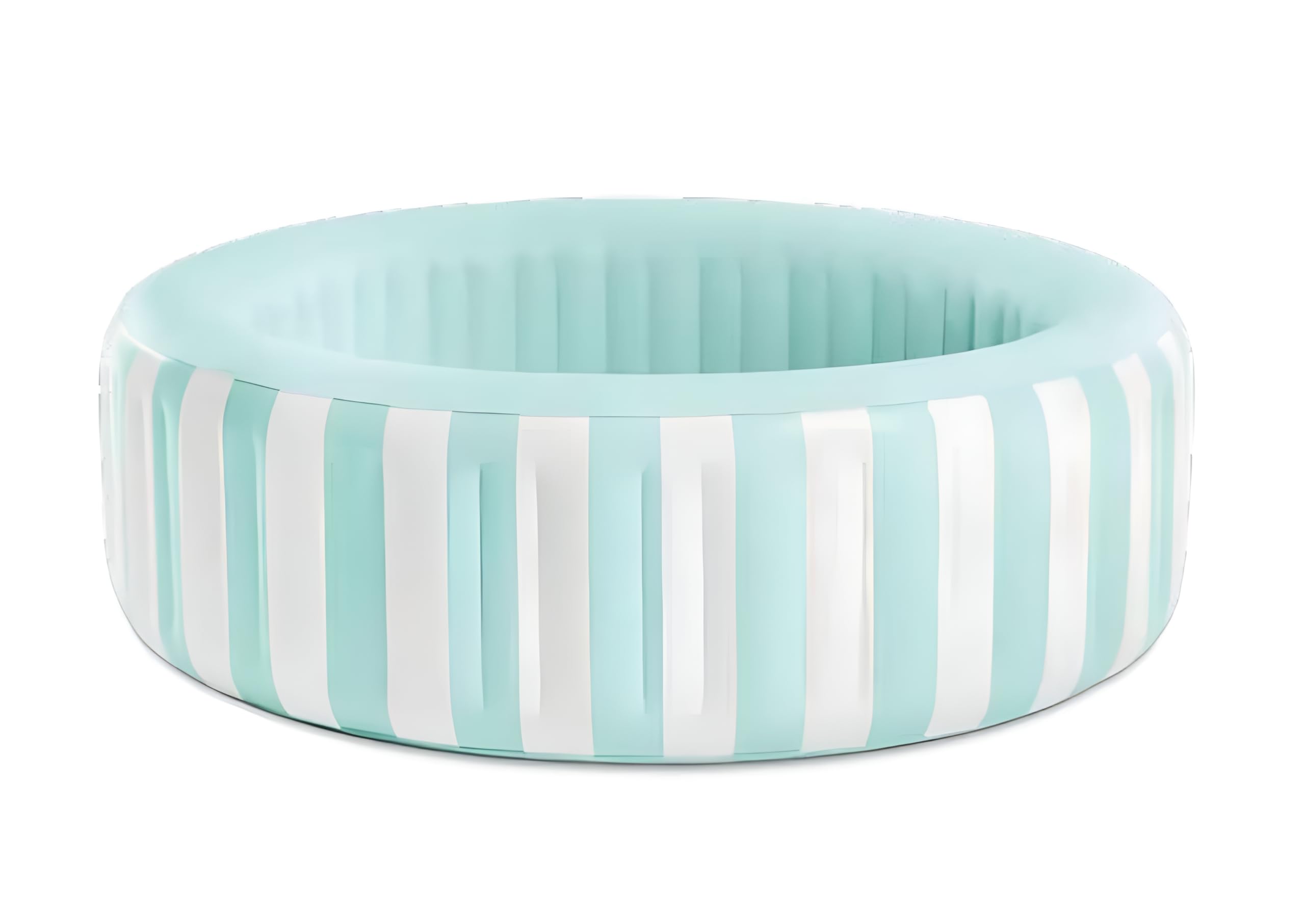 Coastal Luxe Inflatable Pool for Kids & Family, 66" x 21" (1.68m x 53cm), Stylish Mint White Striped Design, Durable PVC Material, Easy Setup, Ideal for Garden & Outdoor Fun-image-5