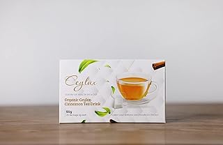 Ceylux,Premium Organic Ceylon Cinnamon Tea Drink | 100% Organic | 2X25 Tea Bags | Rainforest Alliance Certified | Ceylon Tea