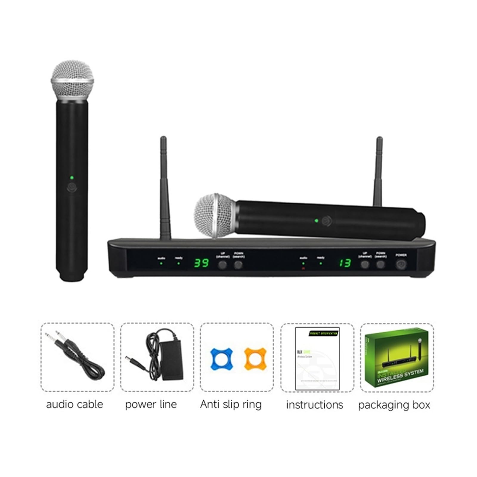 De Micrófono Vocal Inalámbrico De Mano Dual con Dos BETA58A For Presentaciones En Vivo Y Grabación