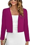 Heymoments manches longues pour femmes Cardigan léger Casual Bolero Shrug Ouvert Front Cropped Cardigans Pull pour robe