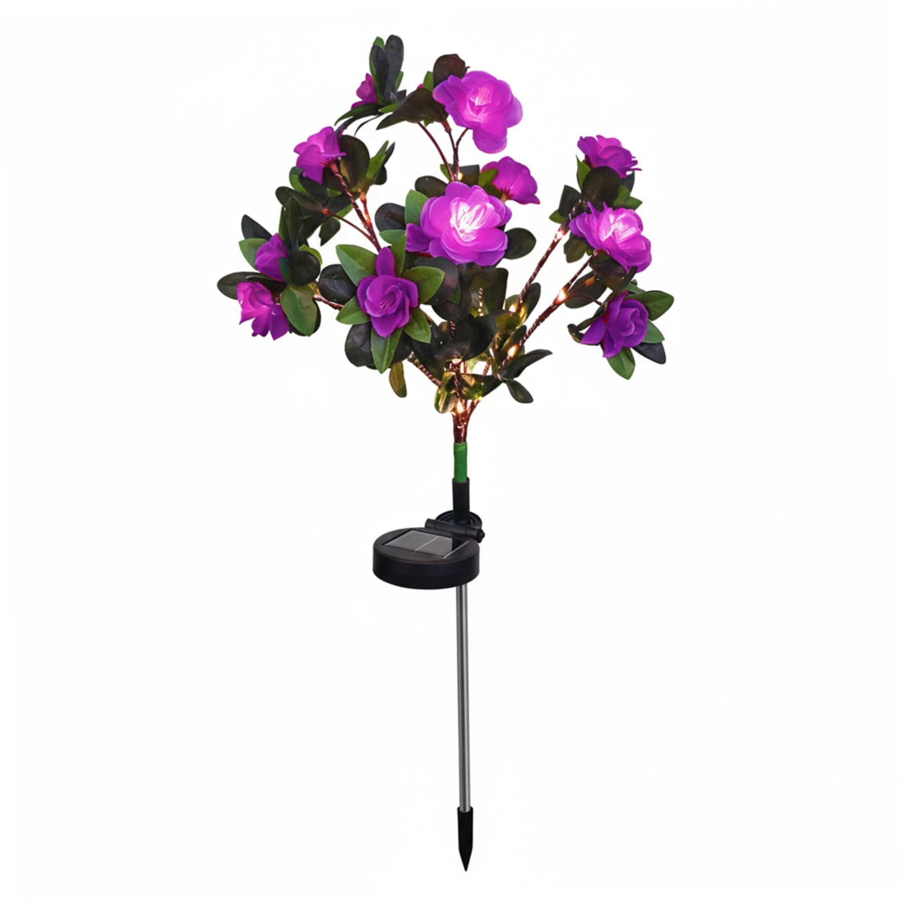 Luces solares de flores LED moradas con estaca decorativa exterior de encendido automático