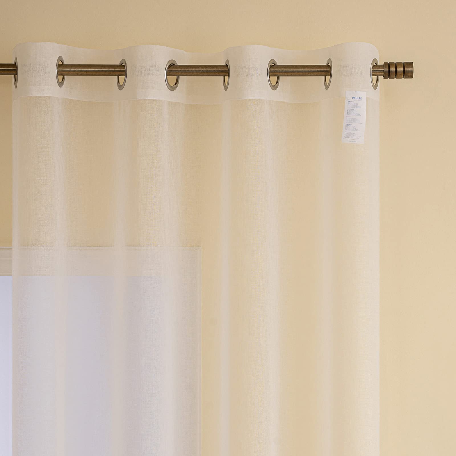 Lot De 2 Voilages Dégradé Bleu à Œillets - 140x175 Cm, Polyester Respirant, Effet Ombre Élégant Pour Fenêtre