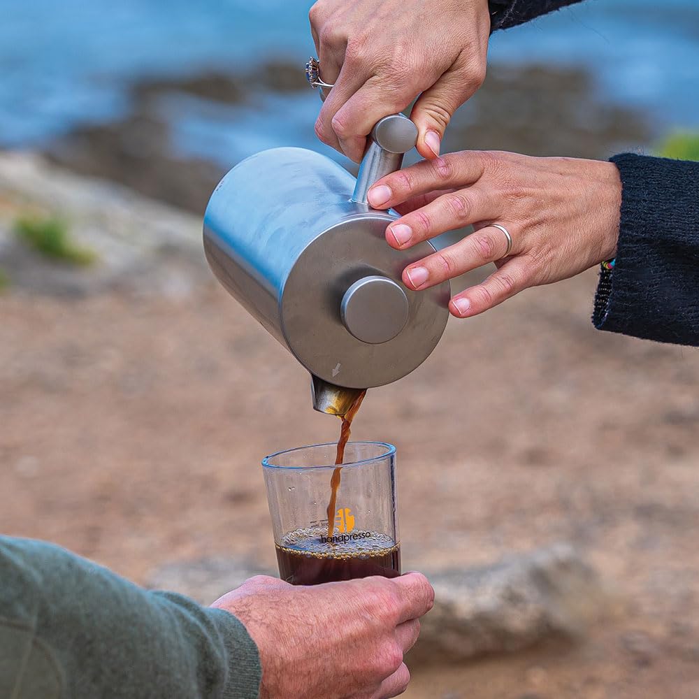 Handpresso French Press | Cafetière à Piston inox double paroi isolante | Cafetiere a Piston isotherme | Cafetiere portable pour la maison, cafetiere de voyage