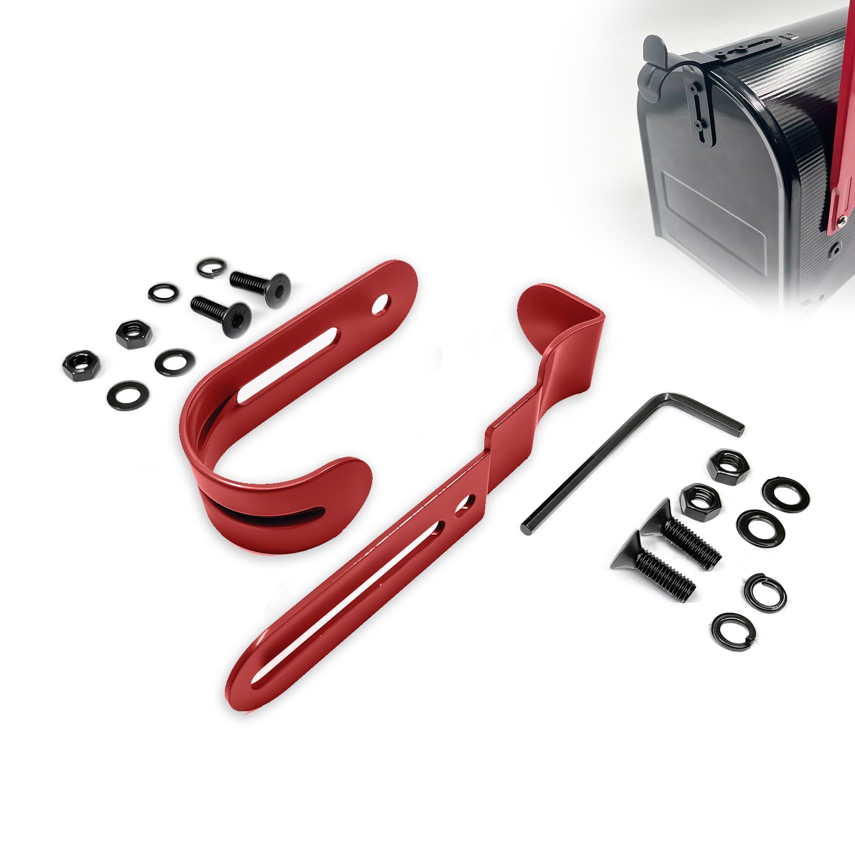 Thickened Mailbox Latch and Handle Kit,Mailbox Latch Replacement Kit,Secure Replacement Parts for Repairing Mailbox Door latches, Easy to Install and with a Solid and Durable Structure. (Red)