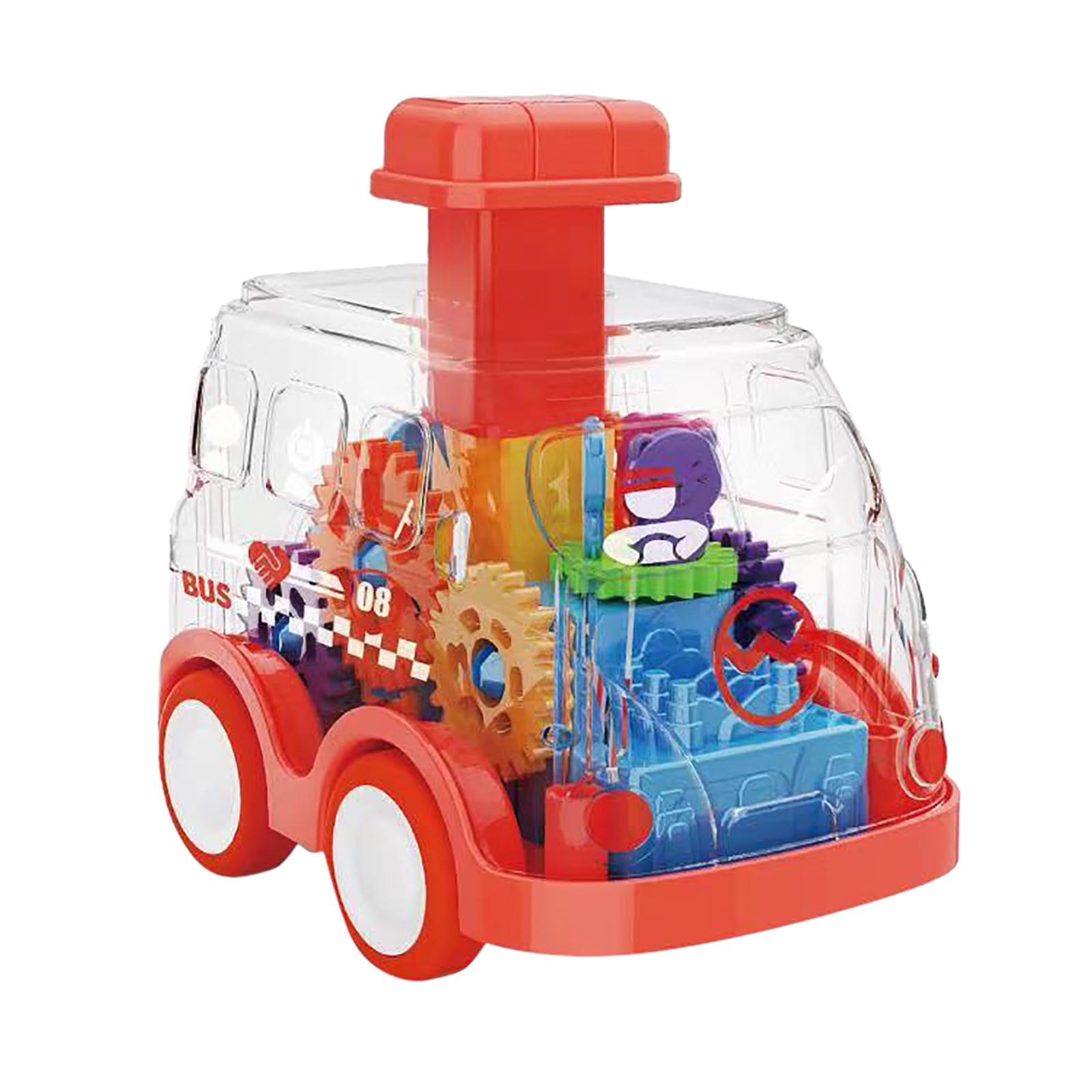 Hand Fidgets Sensory Small Baby Toy Cars And Go Car Transparent Gear Car Toy Baby Toys For 1 2 3 Year Old Boy First Birthday Gifts For Toddler Toys Age 1 2 Birthday Gift (White, 10X10X7CM)