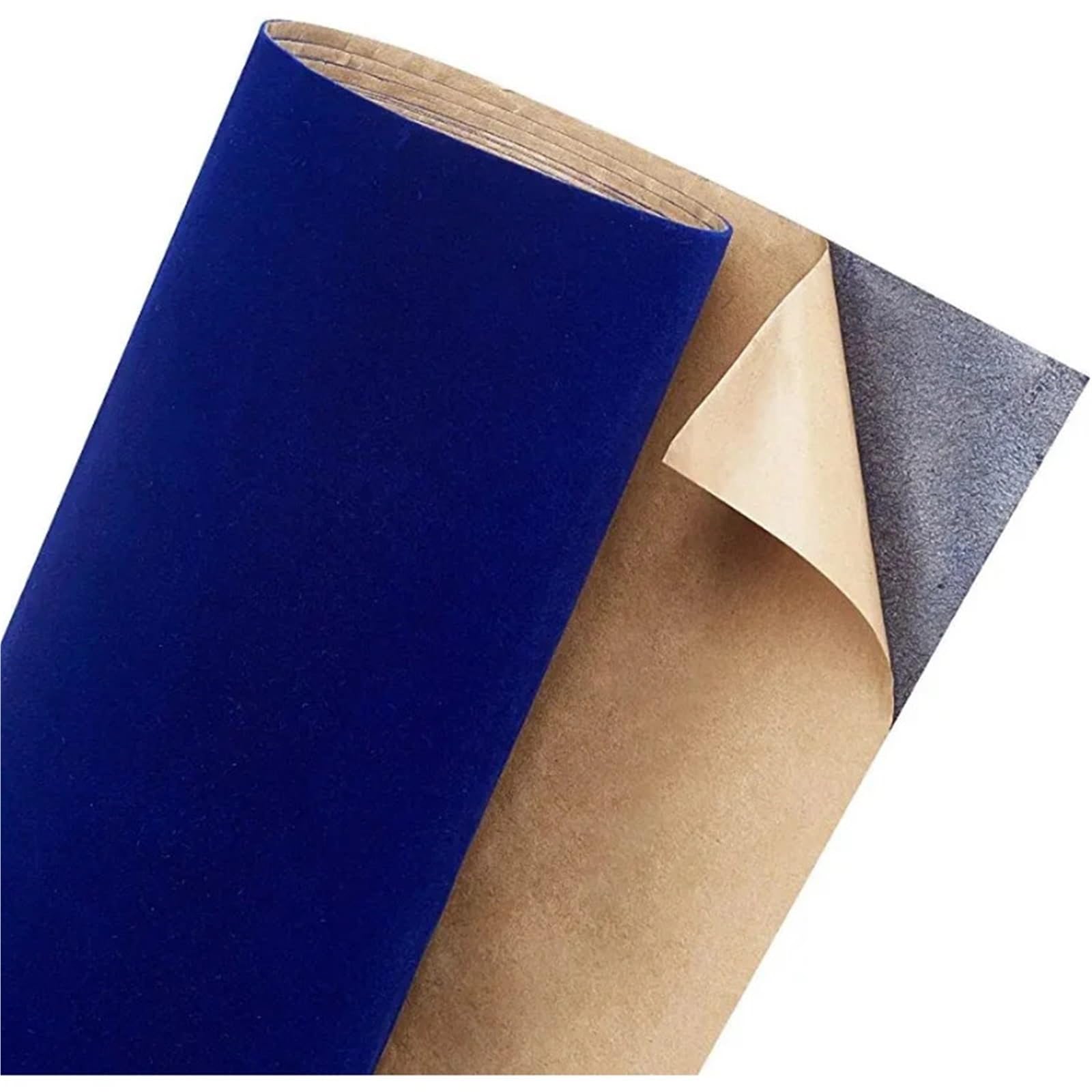 Blue Self-Adhesive Flocking Velvet Fabric, for Car Interior & Crafts(45cmx1m)