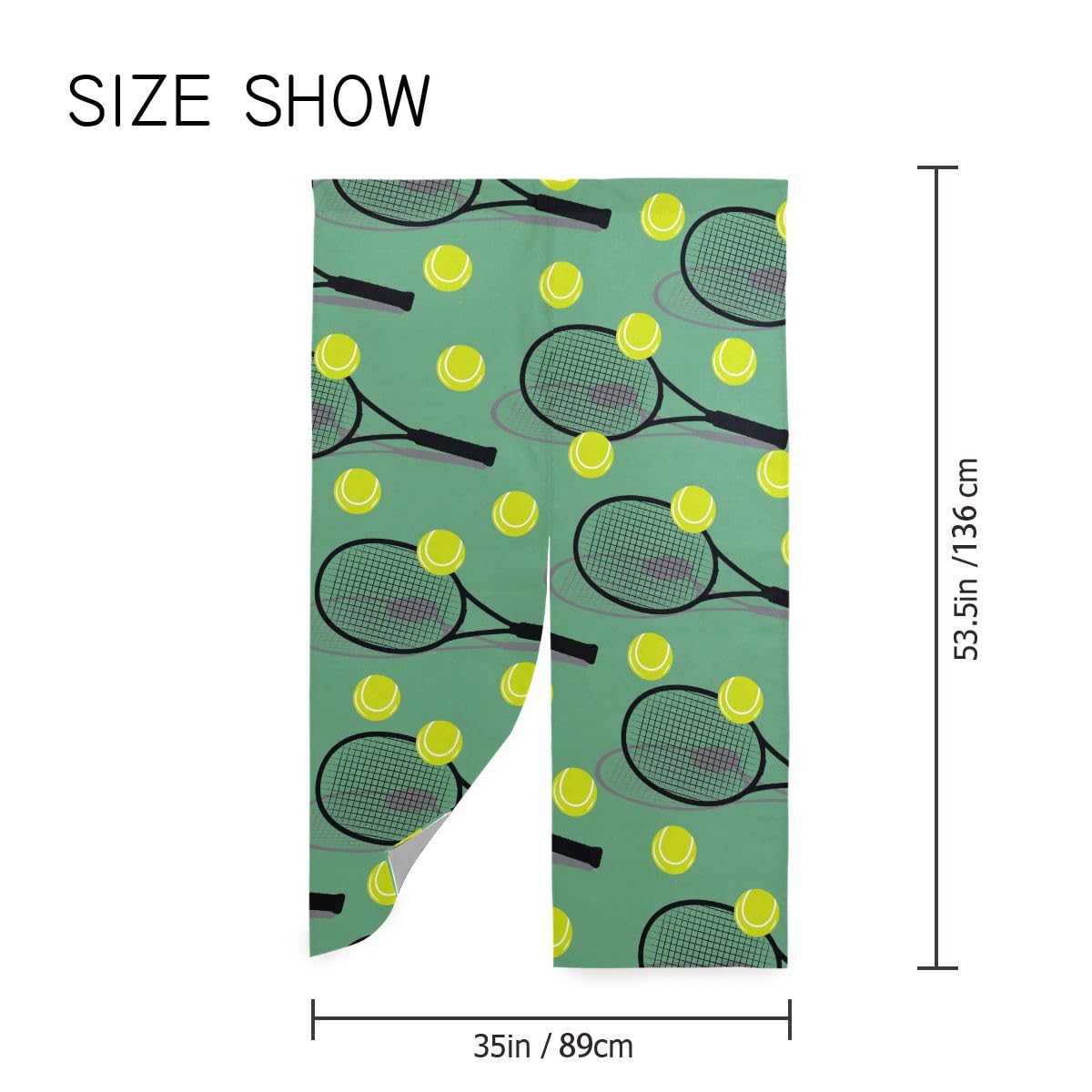Amazon｜MiaoLD のれん グリーン テニス スポーツ 運動柄 可愛い