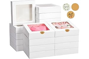 Kootek - 24 Pack White Windowed Treat Boxes for Bakery