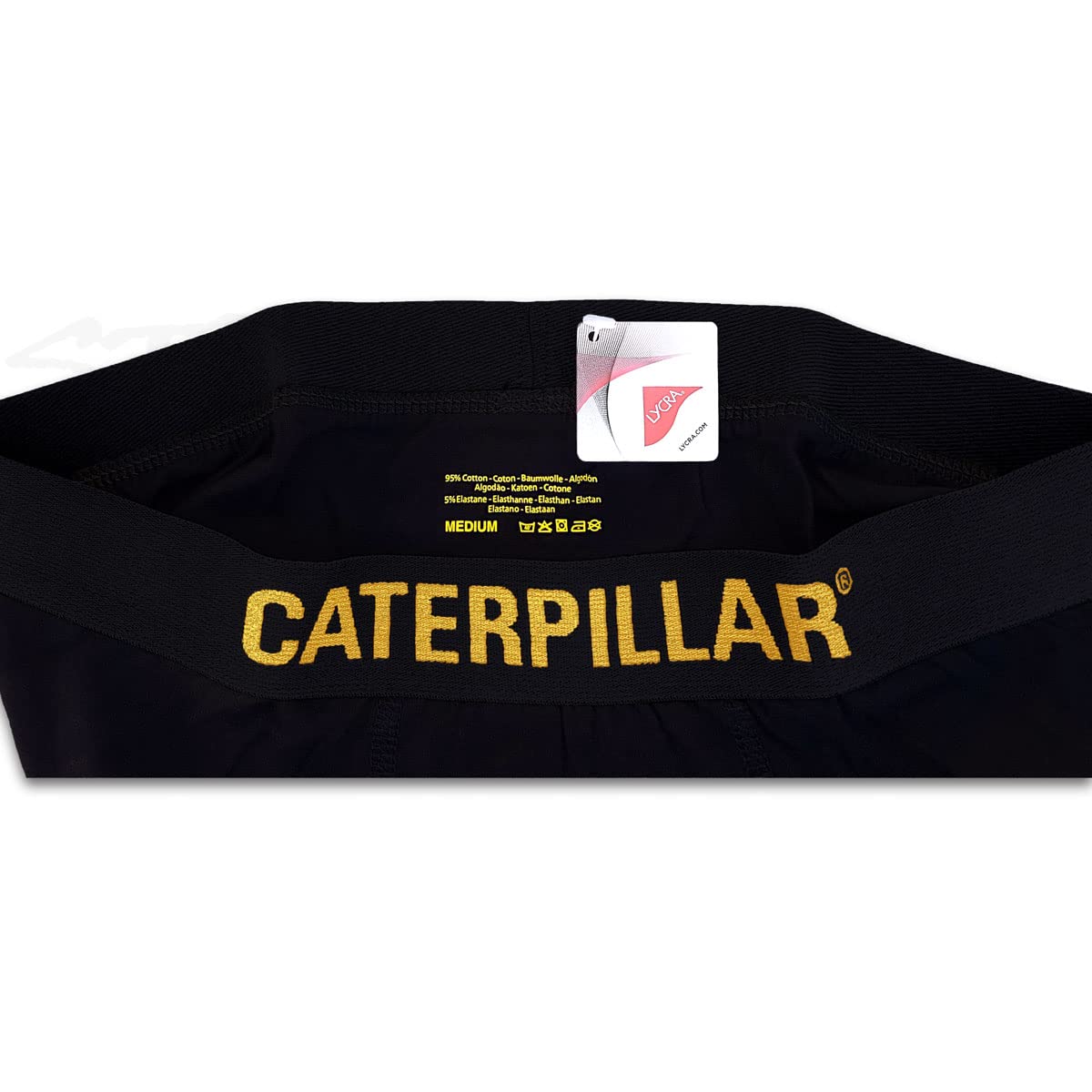CAT Caterpillar Boxershorts Schwarz | Größen M, L, XL, XXL, XXXL, 2XL, 3XL | Herren Boxer Short Unterhosen | Retro Shorts Etikettenlos | 4er | 8er | 12er Pack