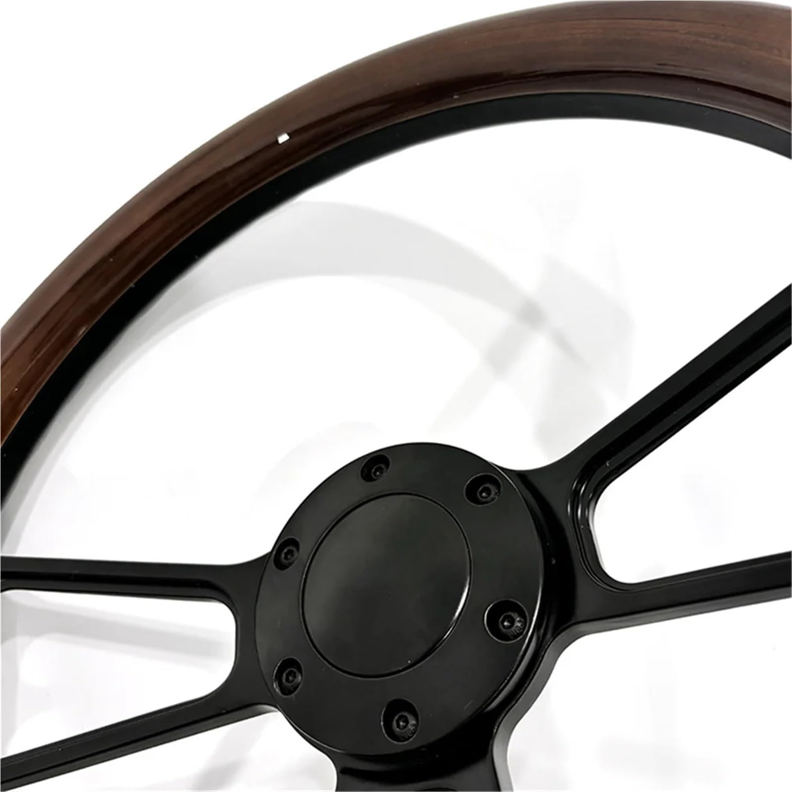 Volante da corsa Staffa universale a tre razze da 14 pollici 350 mm in legno massello marrone cromato nero, spessore 5 per corsa rallye