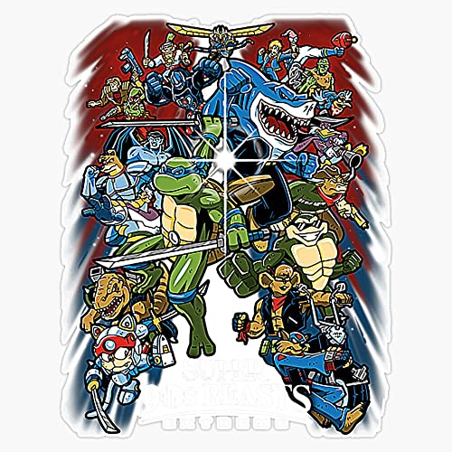Super 90S Beasts Retro Cartoon Characters Nostalgia Gaming TV Shows Animated Heroes Villains Collectible Fan Art 5" Vinyl Decal Bumper Sticker