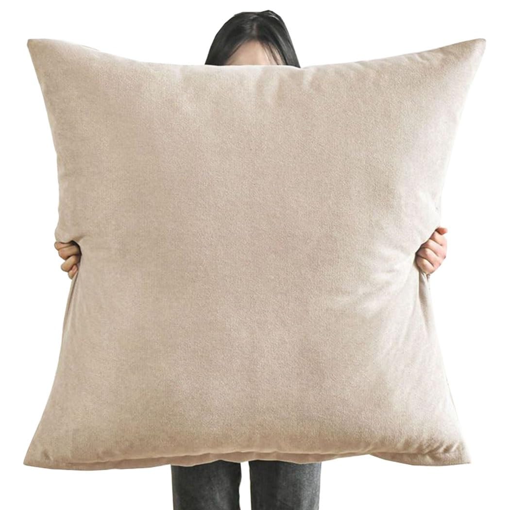 Super King Size Pillow Cases,Square Extra Large Cushion Covers 50x50, 60 x 60,70x70,80x80 cm Soft Pillow Cover with Invisible Zipper Decorative pillowcases for pillows Sofa Couch ( Color : Beige , Siz — image 1