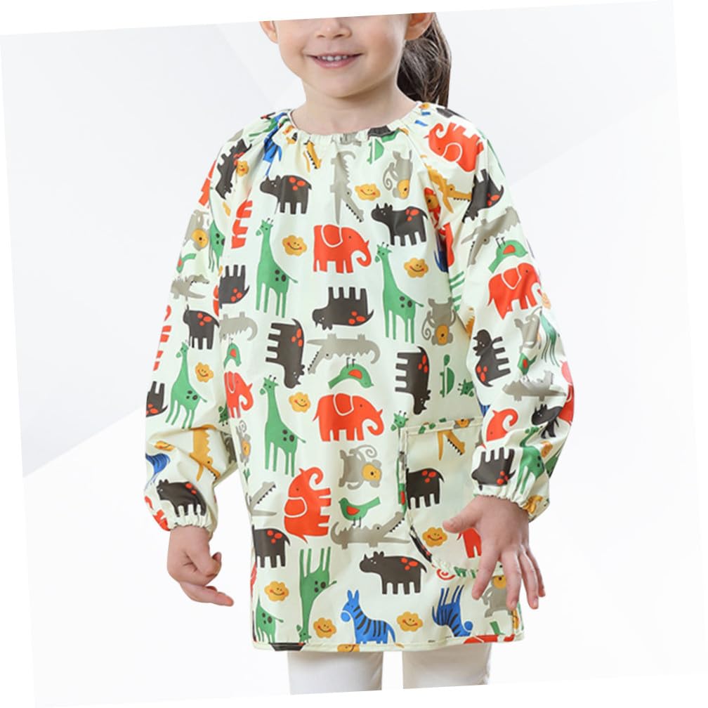 Gatuida Blouse D'artiste Imperméable Jaune pour Garçon et Filles Manches Longues en Polyester, Protection des Vêtements pour Peinture et Activités Artistiques