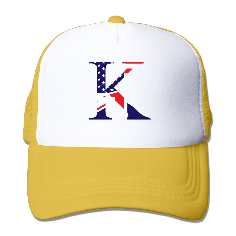 ACFUNEJRQ USA Flag Logo K Summer Large Foam Mesh Cap Mesh Eye Adjustable Rear Cap-9 Colors
