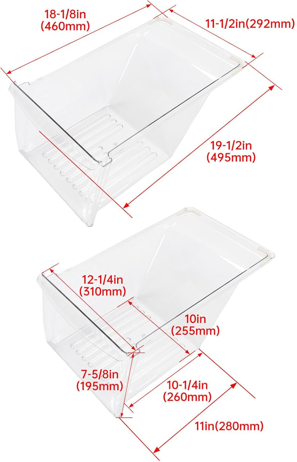 Crisper Pan (Bottom) Compatible with Refrigerator 240343803，Replacement for Frigidaire OEM