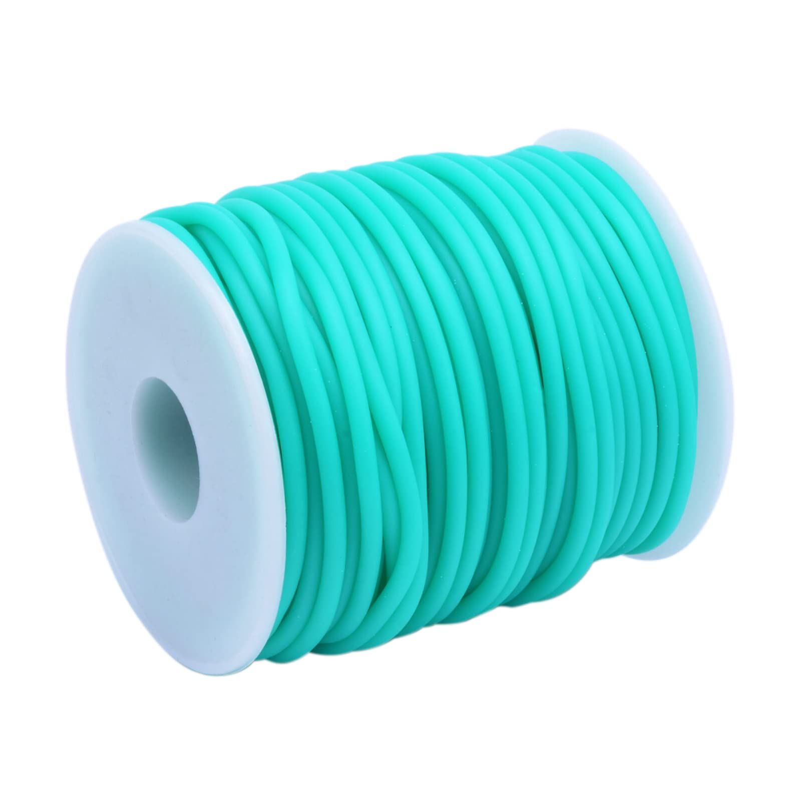 Craftdady 50m Hollow Pipe Tubing PVC Rubber Cord Rubber Tube Cord Wrapped Around For Memory Wire Necklace Bracelet Knitting, Medium Turquoise