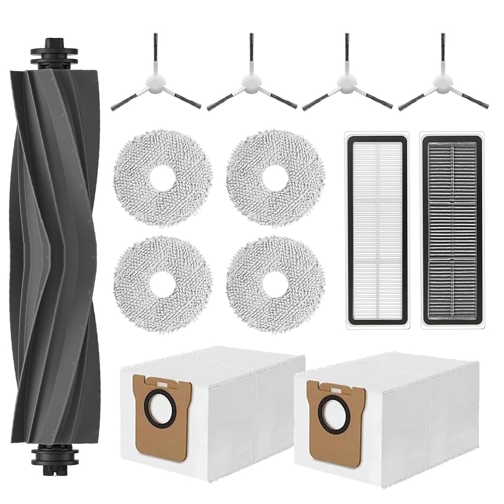 HASTHIP® 13Pcs Replacement Parts for Dreame L S10 Ultra Vacuum Cleaner, Spare Accessories with 1 Main Roller Brush, 4 Side Brushes, 2 Mop Cloth, 2 Filters, 4 Cleaning Mop, 2 Dust Bags