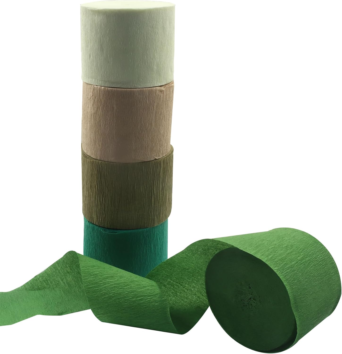 Kemcatui 5 Rolls Pastel Colors Crepe Paper Streamers, Ideal for Wedding Decorations, Bridal Shower, Birthday Party, Bachelorette, Birthday Party Supplies (1.8 Inch Wide x 82 Ft per Roll)