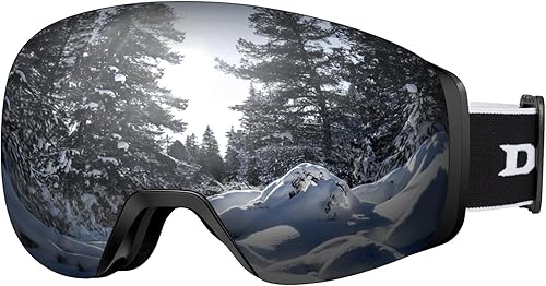 DBIO Ski Goggles Magnetic Lens - Frameless, UV Protection Anti fog OTG SnowSnowboard Goggles for Men Women Adult Youth