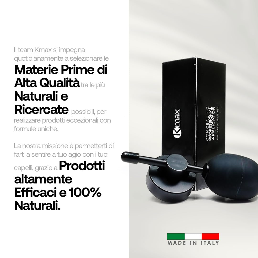 Kmax Professional applicator, Applicatore Professionale per Fibre di Cheratina con Erogatore, per un'applicazione ottimale.