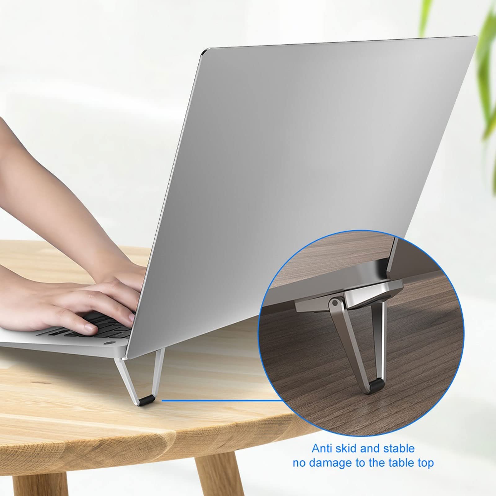 DieffematicZJ Stojak na laptopa Metalowy składany stojak na laptopa Baza nie poślizgowa do akcesoriów komputerowych Przenośny uchwyt notebooka